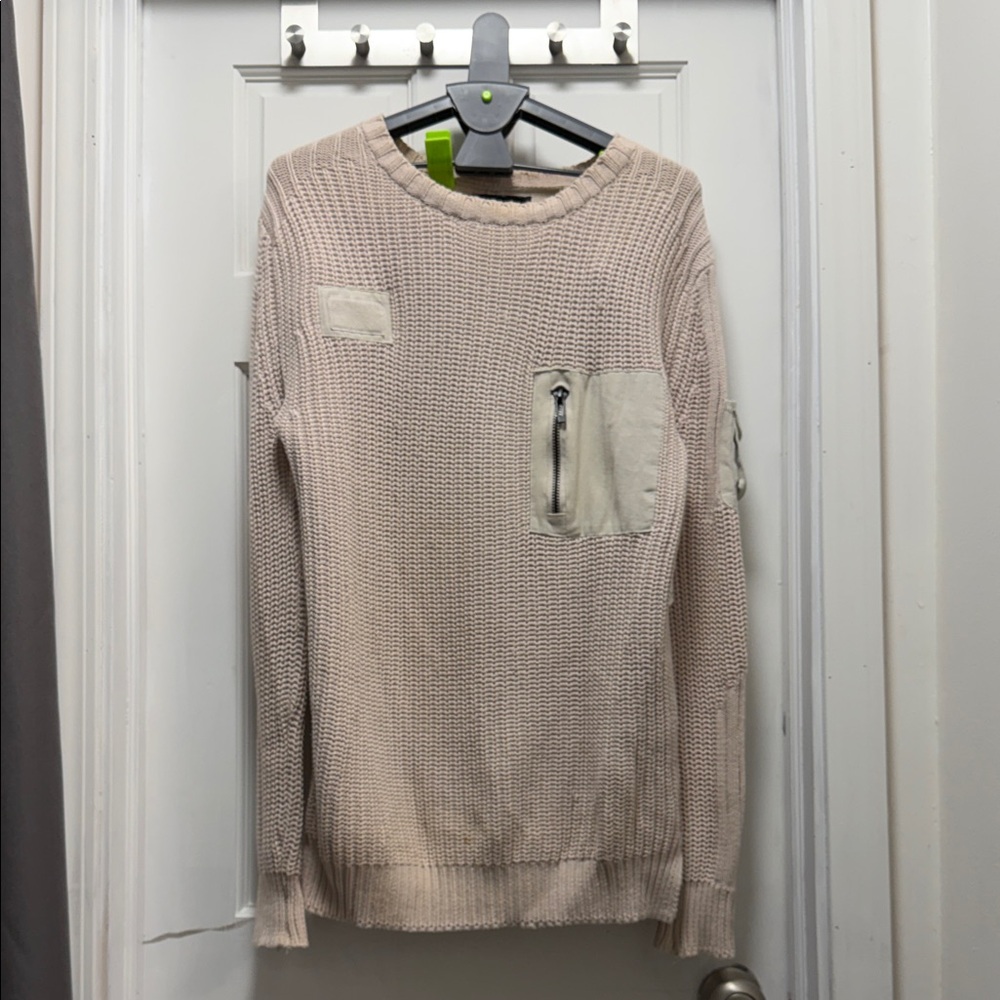 Men's Beige Crewneck Sweater